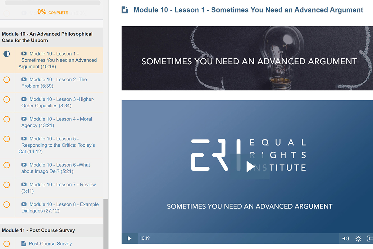 Picture of the new lesson Sometimes you need an advanced argument found on Equipped for Life course